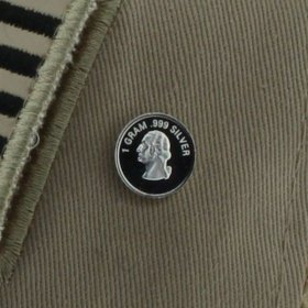 George Washington .999 Pure Silver 1 Gram Pin By Barter Wear