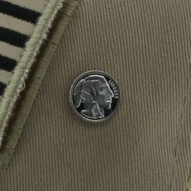 Buffalo Nickel (Indian) Design .999 Pure Silver 1 Gram Pin By Barter Wear