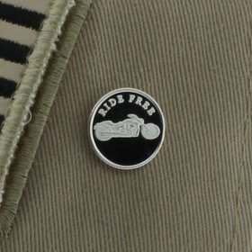 Ride Free Motorcycle.999 Pure Silver 1 Gram Pin By Barter Wear