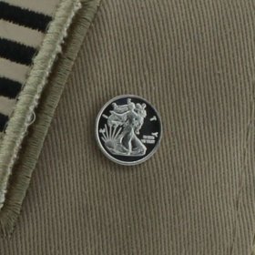 Walking Liberty Design .999 Pure Silver 1 Gram Pin By Barter Wear