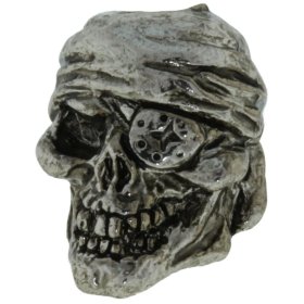 One-Eyed Jack Skull Bead in Antique Rhodium Finish by Schmuckatelli Co.