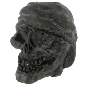 One-Eyed Jack Skull Bead in Hematite Matte Finish by Schmuckatelli Co.
