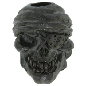 One-Eyed Jack Skull Bead in Hematite Matte Finish by Schmuckatelli Co.