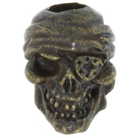 One-Eyed Jack Skull Bead in Solid Oil Rubbed Bronze by Schmuckatelli Co.