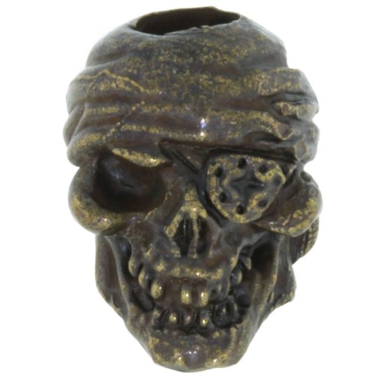 (image for) One-Eyed Jack Skull Bead in Solid Oil Rubbed Bronze by Schmuckatelli Co.