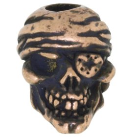 One-Eyed Jack Skull Bead in Roman Copper Oxide Finish by Schmuckatelli Co.
