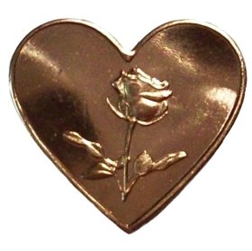 One Gram Rose Hearts From .999 Pure Copper (5 Pack)