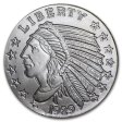 (image for) Incuse Indian .999 Pure Silver 1/4 Oz. Pin By Barter Wear