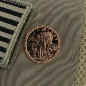 Standing Liberty .999 Pure Copper 1/4 Oz. Pin By Barter Wear