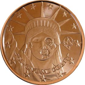 Or Give Me Death 1 oz .999 Pure Copper Round (5th Design of the ApocalypZe Series)