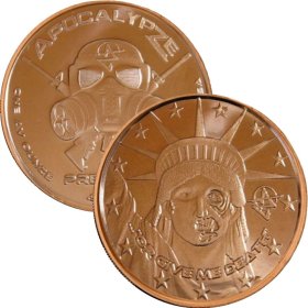 Or Give Me Death 1 oz .999 Pure Copper Round (5th Design of the ApocalypZe Series)