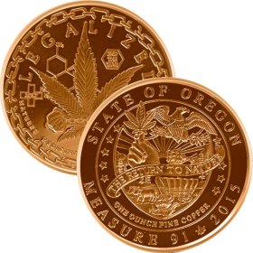 Oregon (Legalized Cannabis Series) 1 oz .999 Pure Copper Round