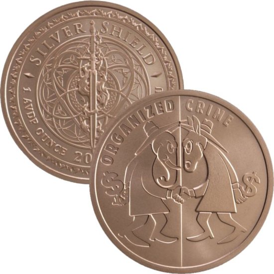 (image for) Organized Crime #125 (2019 Silver Shield - Mini Mintage) 1 oz .999 Pure Copper Round