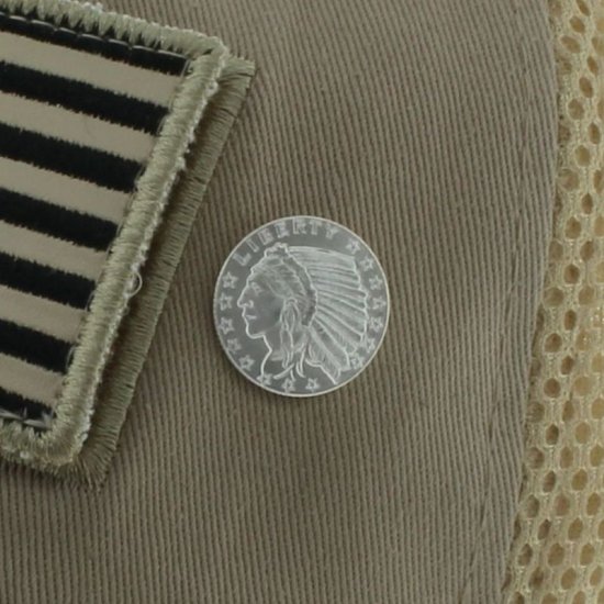 (image for) Incuse Indian .999 Pure Silver 1/10 Oz. Pin By Barter Wear