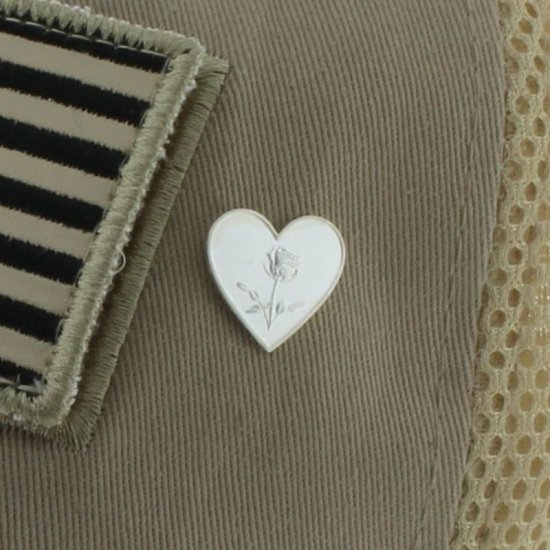 (image for) Rose Heart .999 Pure Silver 1 Gram Pin By Barter Wear
