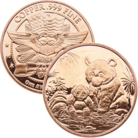 (image for) Panda (2012) 1 oz .999 Pure Copper Round