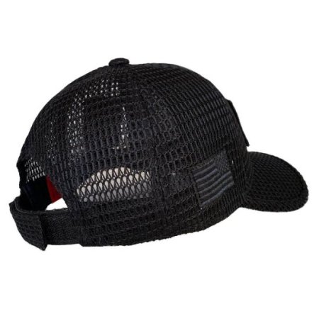 (image for) Black American Flag Patch Large Open Mesh Velcro Hat
