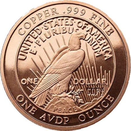 (image for) Peace Dollar (Osborne Mint) 1 oz .999 Pure Copper Round