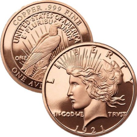 (image for) Peace Dollar (Osborne Mint) 1 oz .999 Pure Copper Round