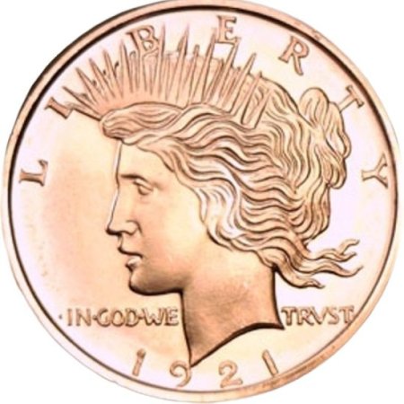 (image for) Peace Dollar Design (Golden State Mint) 1 oz .999 Pure Copper Round