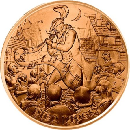 (image for) The Pied Piper #2 (Medieval Legends Series) 1 oz .999 Pure Copper Round 