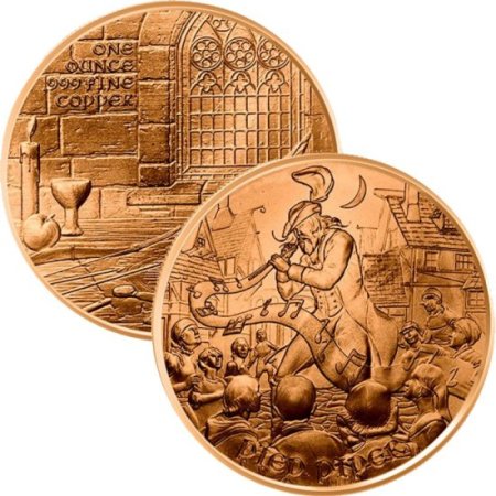 (image for) The Pied Piper #2 (Medieval Legends Series) 1 oz .999 Pure Copper Round 