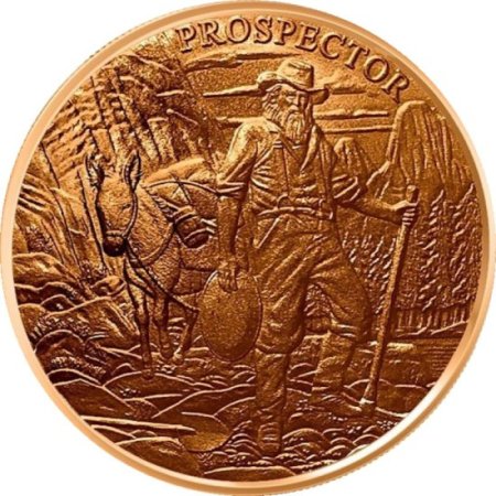 (image for) The Prospector ~ Prospector Series 1 oz .999 Pure Copper Round