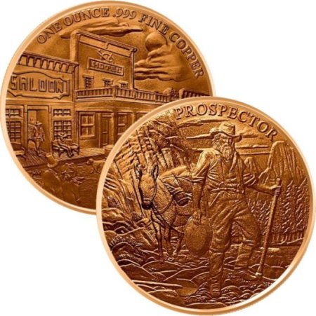 (image for) The Prospector ~ Prospector Series 1 oz .999 Pure Copper Round