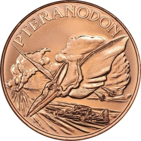 (image for) Pteranodon ~ Dinosaur 1 oz .999 Pure Copper Round