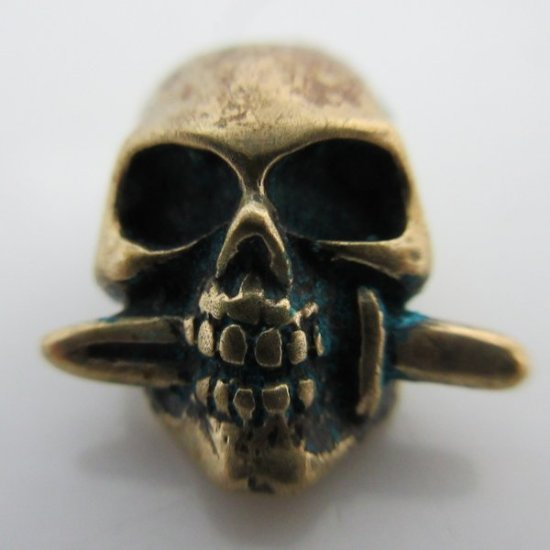 (image for) Knife Skull ~ Death\'s Head in Bronze By Sirin