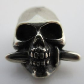 Knife Skull Totenkopf Death's Head in German Silver By Sirin
