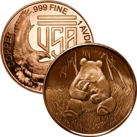 Panda (SilverTowne Mint) 1 oz .999 Pure Copper Round