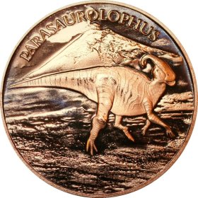 Parasaurolophus ~ Dinosaur 1 oz .999 Pure Copper Round