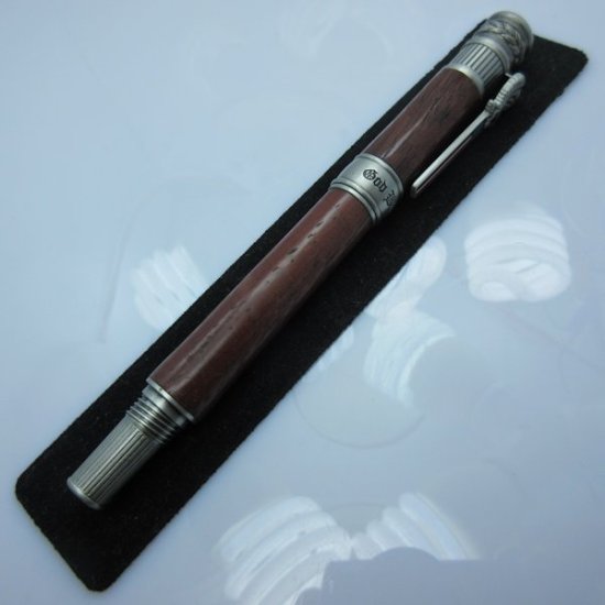 (image for) American Patriot Rollerball Pen in (Pink Rosewood) Antique Pewter