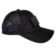 (image for) Black American Flag Patch Large Open Mesh Velcro Hat