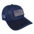 (image for) Dark Blue American Flag Patch Large Open Mesh Velcro Hat