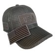 (image for) Dark Gray American Flag Patch Large Open Mesh Velcro Hat