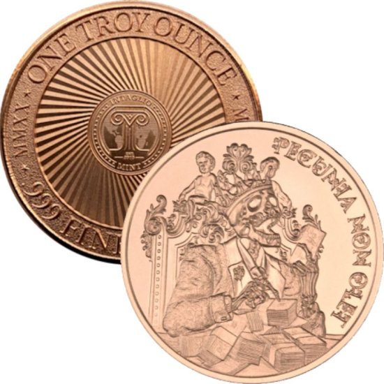 (image for) Pecunia Non Olet ~ \"Money Does Not Stink\" (2020 Reverse) 1 oz .999 Pure Copper Round