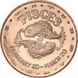 (image for) Pisces ~ Zodiac Sign Series 1 oz .999 Pure Copper Round