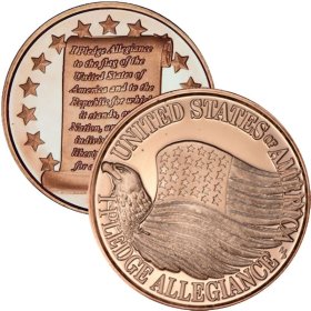 Pledge Of Allegiance United States Of America 1 oz .999 Pure Copper Round