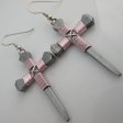 (image for) Nail Cross Earrings in Pink By Mr. Willie Hess