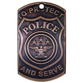 Police LEO Copper Dog Tag Necklace