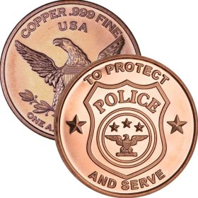 Police - To Protect and Serve 1 oz .999 Pure Copper Round