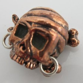 Pirate Skull in Copper & Sterling Silver by Lion ARMory