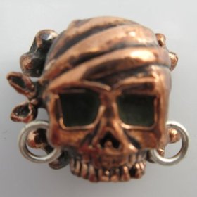 Pirate Skull in Copper & Sterling Silver by Lion ARMory