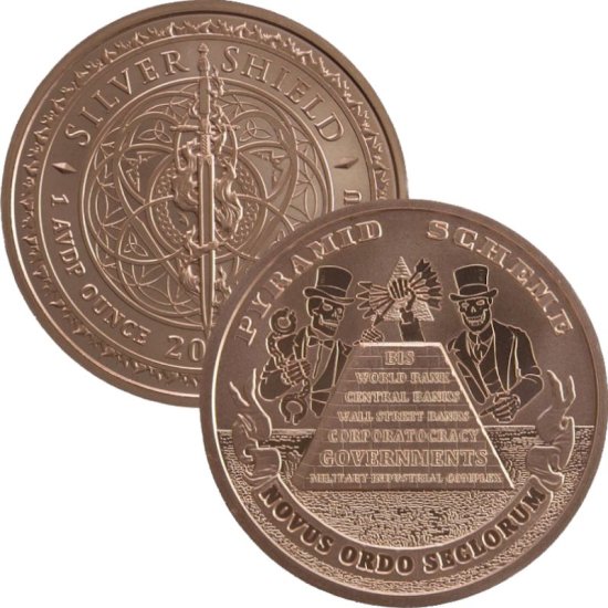 (image for) Pyramid Scheme #106 (2019 Silver Shield - Mini Mintage) 1 oz .999 Pure Copper Round