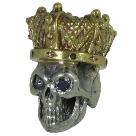 (image for) Queen of the Dead in Brass/White Brass w/Black Onyx Eye (Polished Crown) by Covenant Everyday Gear