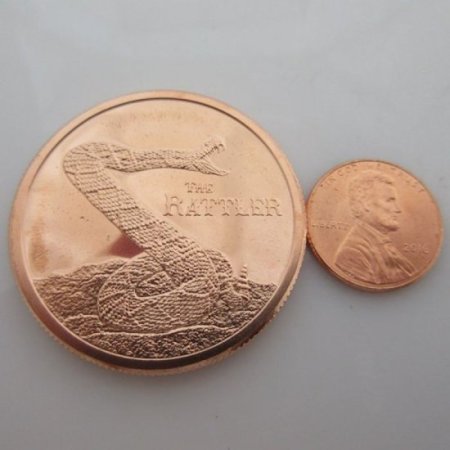 (image for) The Rattler 1 oz .999 Pure Copper Round