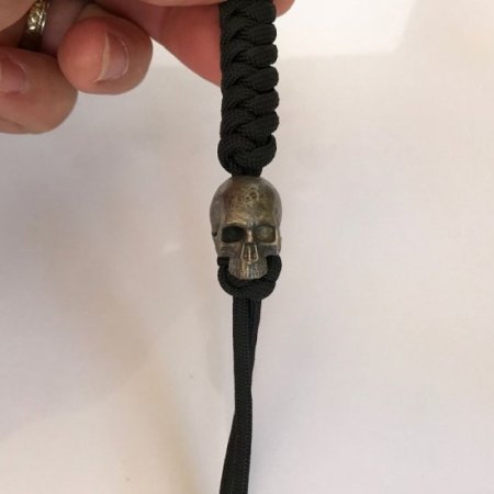 (image for) Realistic Skull Lanyard With Black 550# Paracord