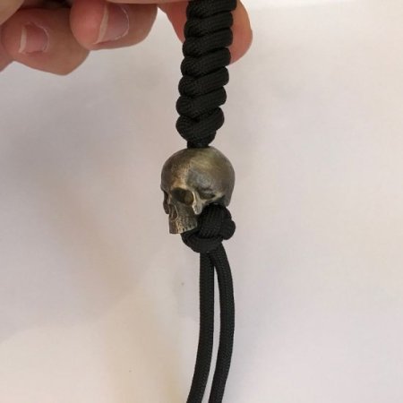 (image for) Realistic Skull Lanyard With Black 550# Paracord